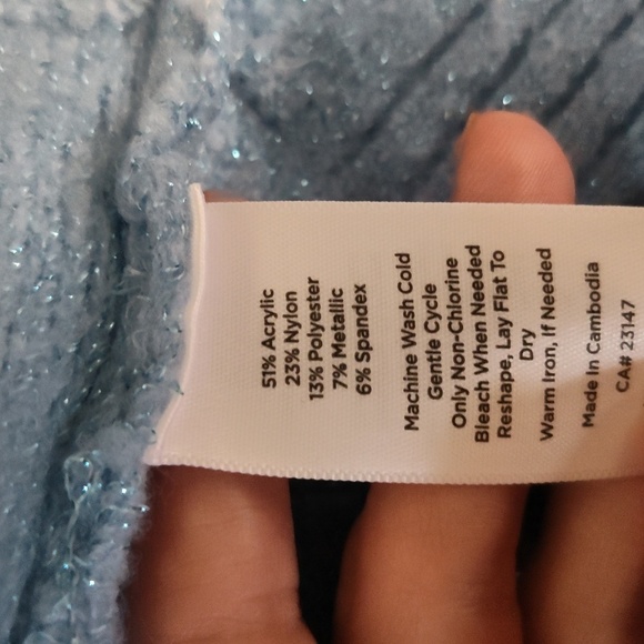 Talbots Knit Sweater blue sparkly size extra small - Picture 6 of 7